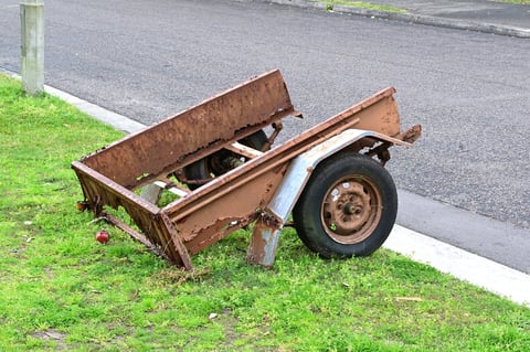 Rusty old box trailer