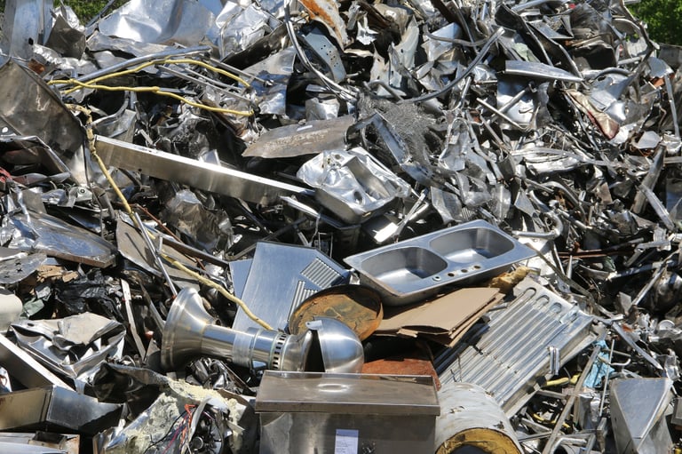 Pile of stainless steel scrap